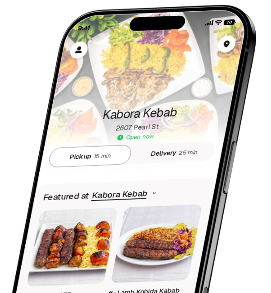 Kabora Kebab app preview