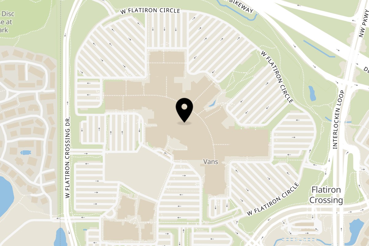 Map showing the location of Kabora Kebab Broomfield on 1 W Flatiron Crossing Dr in Broomfield