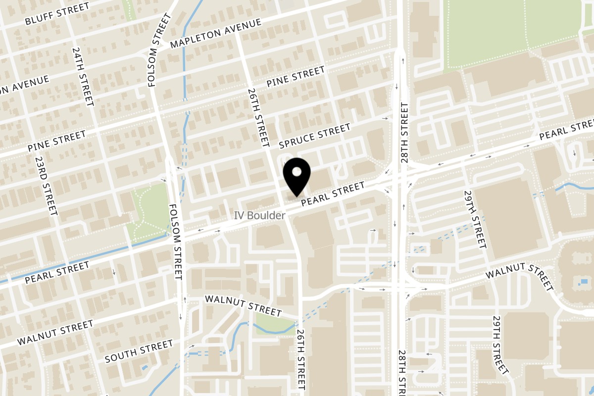 Map showing the location of Kabora Kebab Boulder on 2607 Pearl St in Boulder